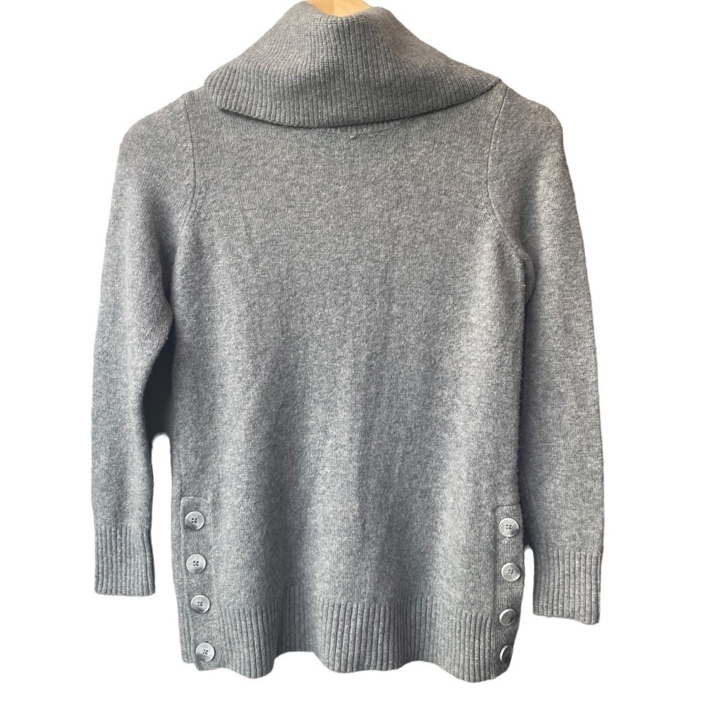 Ann Taylor Loft Turtleneck Merino Wool Blend Gray Pullover Sweater Small Petite